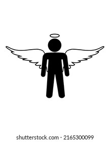 winged angel icon vector illustration logo template