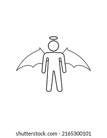 winged angel icon vector illustration logo template