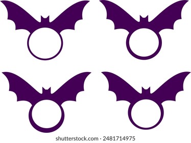 Winged Bat Monogram Silhouete, Black and White,Premium Quality Bat Vector Illustration
#10