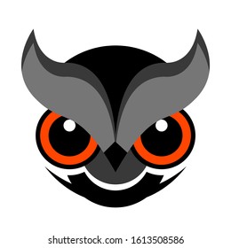 winged bird with side position, the bird's head facing sideways staring forward, circle background, abstract on its tail a little leaf with additional orange circle