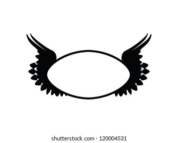 Winged Blank Oval Banner.