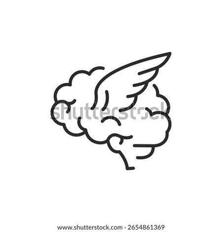 Winged Brain Icon. Simple winged brain icon for social media app and web design. Vector illustration