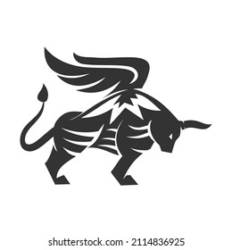 Winged Bull Icon Illustration Brand Identity