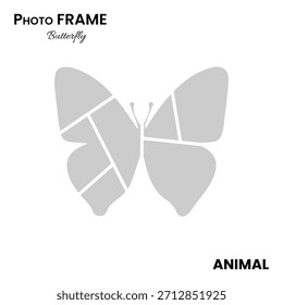Winged butterfly photo frame template for decorative photo display