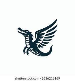 Winged crocodile logo for sale.