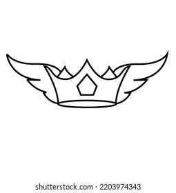 winged crown illustration, suitable for logos, icons, symbols or clipart.