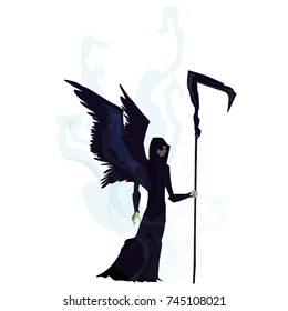 the winged death with weapons