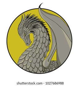 winged dragon circle logo