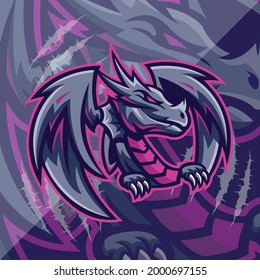 Winged Dragon illustration for mascot logo or other designs