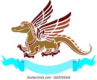 The winged dragon in imagination, legendary animals