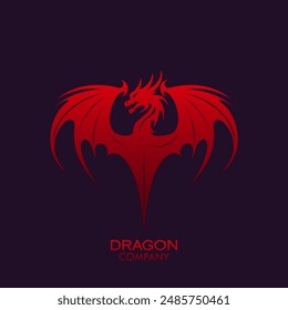 winged dragon stylized color logo