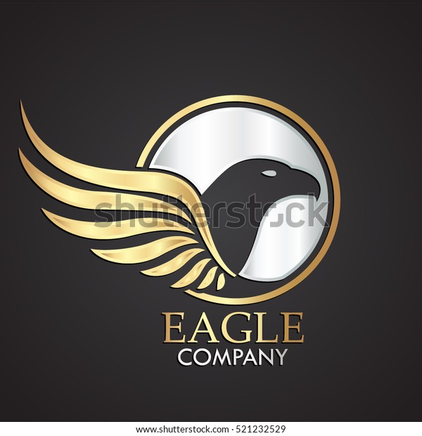 winged eagle bird silver gold
logo