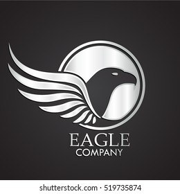 winged eagle bird silver logo