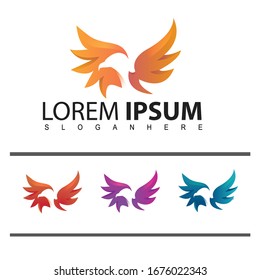 Winged eagle logo, Logo Template , design vector