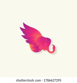 logotipo de elefante alado con un color degradado