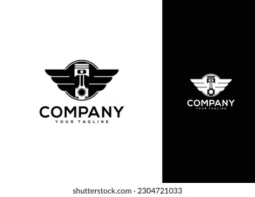 Winged Engine Logo Design - Logo Design Template
