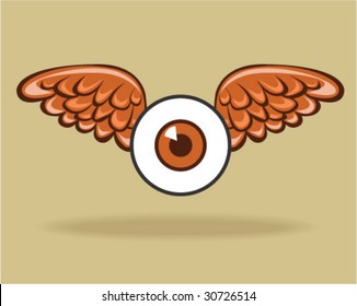 Winged Eye - Vector Illustration