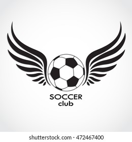 winged football logo / soccer club symbol