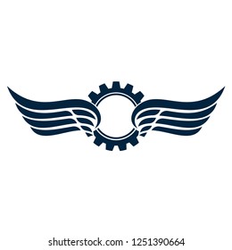Winged Gear Icon Vector