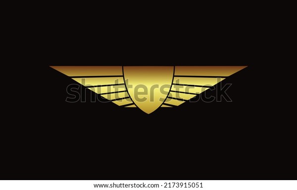 winged gold logo with\
badge