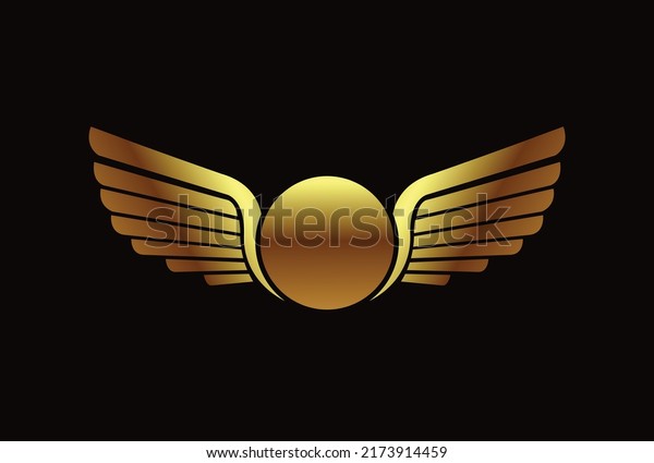 winged gold logo with\
circle