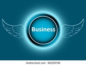 Winged gradient icon business