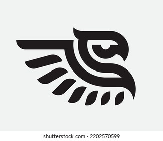 Logo moderno de griffin alado. Diseño heráldico de emblema de grifo editable para su negocio. Ilustración vectorial.