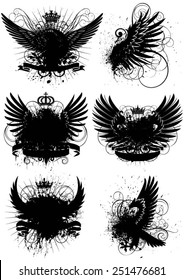Winged grunge design