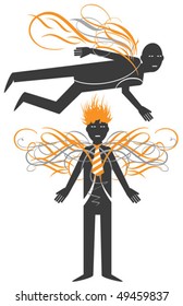 Winged guys with patterned wings