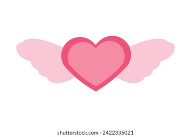 Winged Heart Happy Valentine Day Sticker