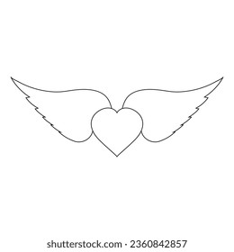 winged heart icon vector illustration symbol design