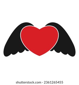 winged heart icon vector illustration symbol design