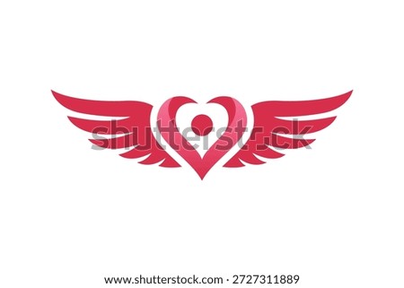 Winged Heart People Logo Icon Design. Abstract Angel Care Concept Symbol for Charity Foundation, Community, Non-Profit, and Wellness Brand Identity Logo