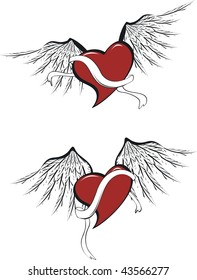 winged heart set in vector format very easy to edit