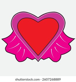 winged heart symbol love sign illustration