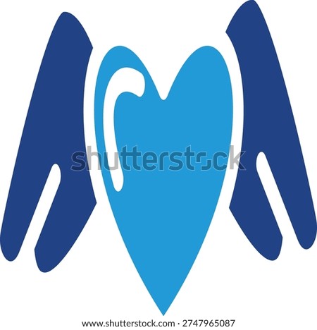 The winged heart symbol represents freedom of love, pure sincerity, or the feeling of happiness when falling in love.