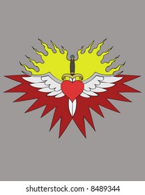 winged heart tattoo