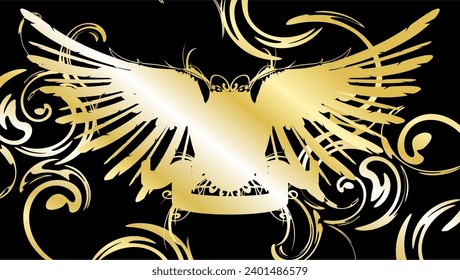 winged heart tattoo background in vector format