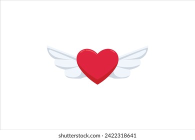 Winged Heart Valentine Day Sticker Design