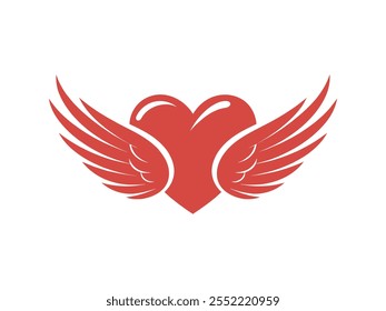 Winged Heart Valentine Illustration art