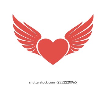 Winged Heart Valentine Illustration art