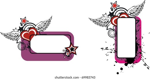 winged heart valentine set in vector format very easy to edit