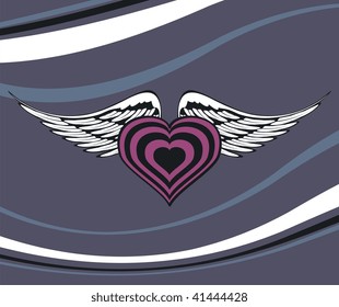 winged heart in vector format