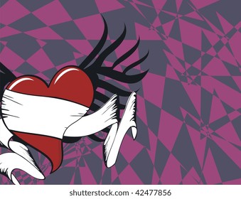 winged heart in vector format