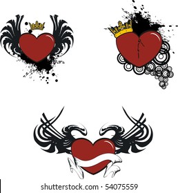 winged heart in vector format very easy to edit