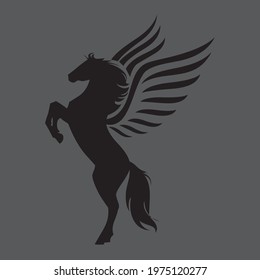 winged horse drawing vector design