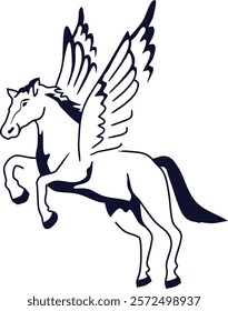 Winged Horse Myth Mammal Animal Shilhouette