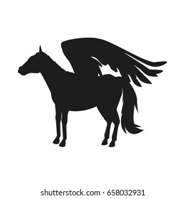 winged horse pegasus or flying mustang mascot