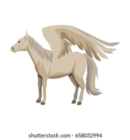 winged horse pegasus or flying mustang mascot