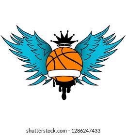 Winged image with basketball